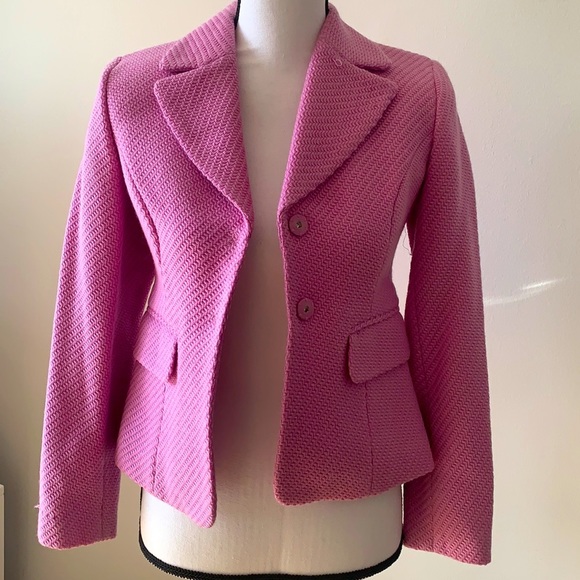 LOFT Jackets & Blazers - Ann Taylor Loft pink wool textured blazer 0P